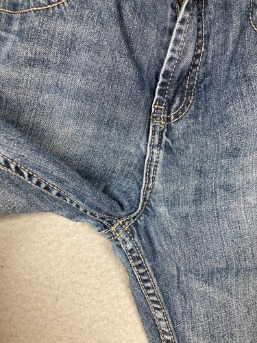 Silver Jeans Youth Boy 16 Blue Denim Zane Relaxed Bootcut Medium Wash Distressed - Picture 7 of 22