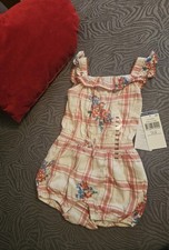 New Ralph Lauren Floral Cotton Dobby Baby Girl Summer Romper Gift Size 6 Months