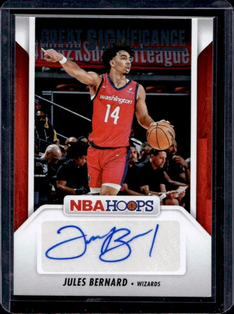 2024-25 Panini Hoops Jules Bernard Great SIGnificance Auto #GS-WJB Wizards