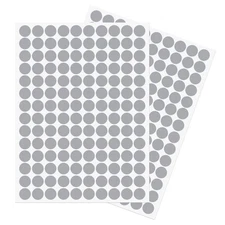 2 Sheet/280Pcs 12mm Dia PVC Self Adhesive Screw Hole Cover Stickers, Gray