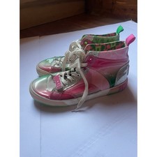 Wicked Musical High Top Sneakers Pink Green Glitter Butterfly Witch Hat Size 7