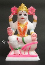 Handmade Lakshmi Ji Statue with Royal Look 6.5 Inches Marble Goddess Sculpture