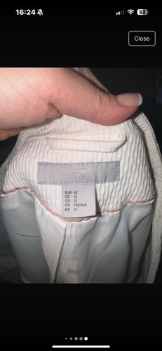 H&M Damenjacke lang weiß Ärmel Größe 10 - Bild 5 von 5