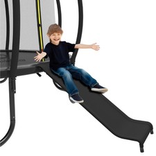 Universal Trampoline Slide with Buffer Region, Heavy Duty Steel Trampoline Ac...