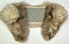 Vintage Silver Fox Fur Stole Wrap Genuine Fur Shawl Full Pelt Luxe Collar