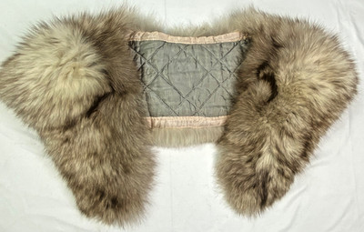 Vintage Silver Fox Fur Stole Wrap Genuine Fur Shawl Full Pelt Luxe Collar