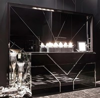 Exklusive Schwarze Kommode Wohnzimmer Edle Anrichte HolzmöBel