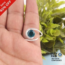 Valentines Sale Apatite Stone 925 Sterling Silver Statement Band Ring Jewelry