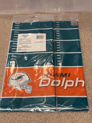 2-Miami Dolphins NFL Pro Football Sports Party Decoration Plastic Tablecover - Picture 1 of 4