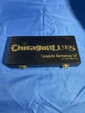 Chicago Blues Diatonic Harmonica Set 6 Keys Metal High Polish w/ Case missing C