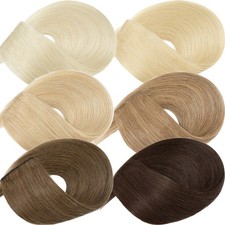 Thick Clip In 3/4 Full Head One Piece Weft 100 Real Remy Human Hair Extensions