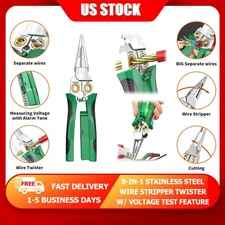 8 In 1 Wire Stripper Twister Cutting, Pulling Wires, Cable Scissors, Voltage