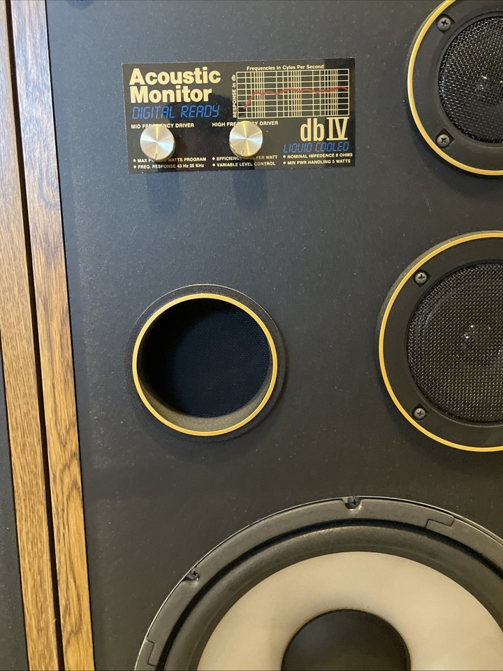 Rare Set Of 2 Acoustic Monitor DB IV High-End 3-Way Liquid Cooled ...