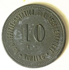 AUSTRIA 10 Heller 1915 - Zinc - Mühling KandK Offiziersstation - VF/XF - 2500