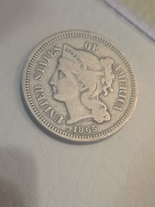 1865 3C Three Cent Nickel 