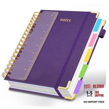 Hardcover Spiral Notebook 8"x10" Journal Notebook with Tabs 8"x10" B5 Purple