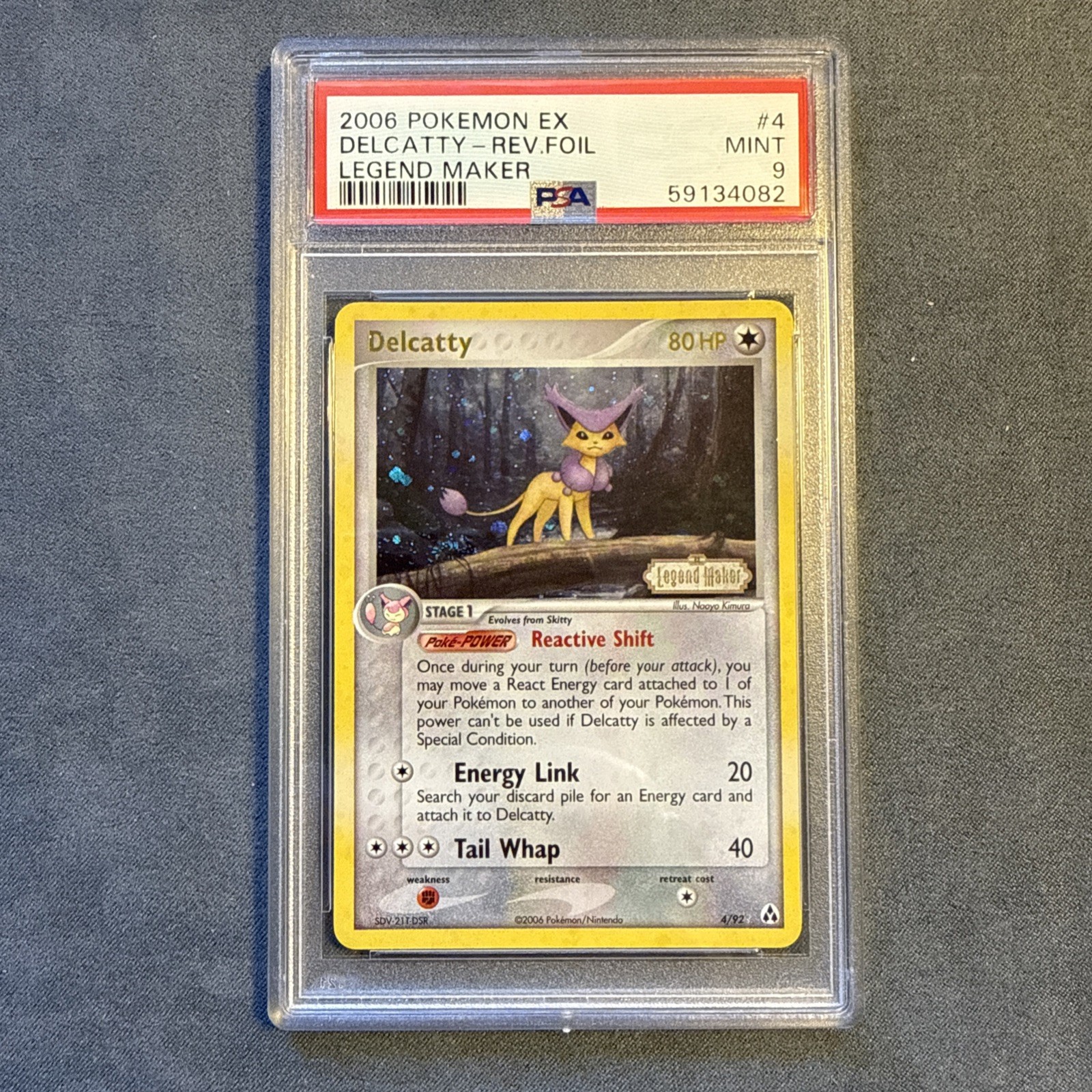 2006 Pokemon EX Legend Maker Delcatty Reverse Foil 4/92 PSA 9 Mint