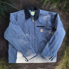 Vintage Carhartt Detroit Jacket J97 PTL Petrol Blue Green Size Small