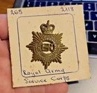 WW1 Royal Army Service Corps QC Cap Badge, Slider, JR Gaunt. Genuine.