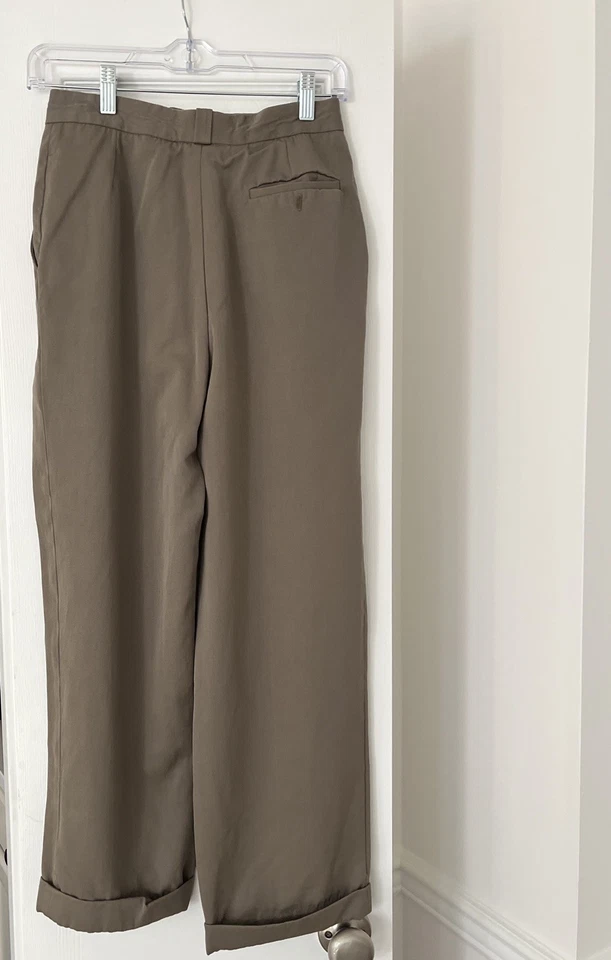 Gucci Women's Taupe Wool Classic Dress Pants Size IT 38 US 2 Vintage Cuffed - Image 2 of 4
