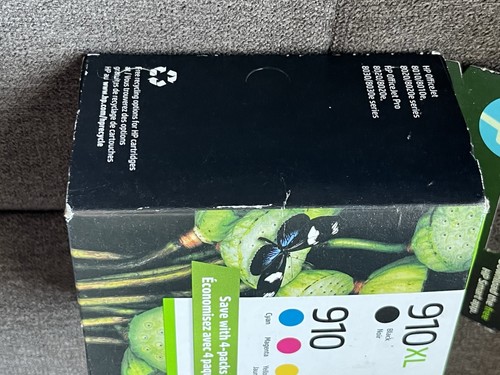 Genuine HP 910XL Black / 910 Cyan, Magenta, Yellow Ink Cartridges 3JB41AN 4-Pack - Afbeelding 8 van 9