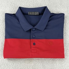 G/FORE Polo Shirt Mens Large Blue Colorblock Golf Performance Colorful Loud