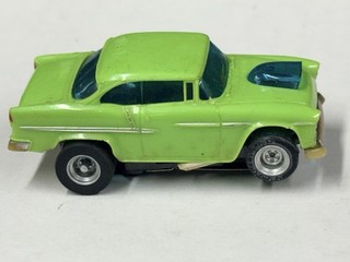 Coche Ranura Vintage Aurora AFX '55 Chevy Bel Air En Verde Lima Funciona Bonito Se Ve Bien