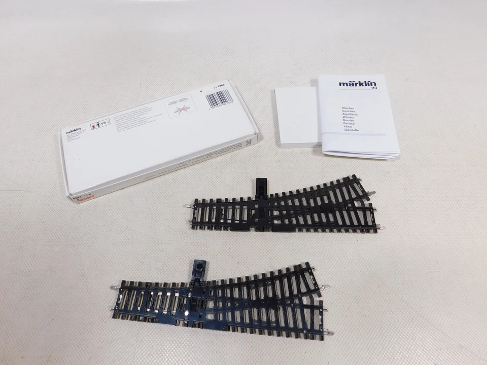 Märklin H0 AC 2x 2266 Switch Hand Operated K Track Right Mint Box #EI171-0.5 - Image 3 of 3