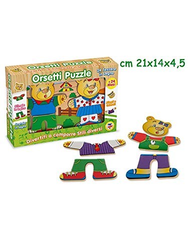 Teorema Giocattoli - Bears Puzzle in Wood Multicolor 3TE40474 2390₽