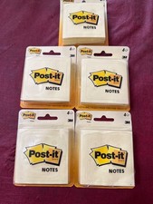 Lot Of 5 Packages Post-It Notes 200 Per Package Yellow 2 7/8” x 2 7/8”