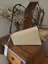 Purse Straw Crossbody sholder Bag Asymmetrical Rattan Woven Tictok Classy Small