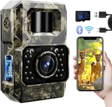 MAXDONE Wifi Trail Camera Bluetooth Game Camera, 2000Mah Built-In Battery Rechar