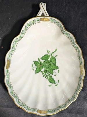 Herend Apponyi Grün,Muschelschale,Schale,7716,Porzellan , 18x12,7cm,754