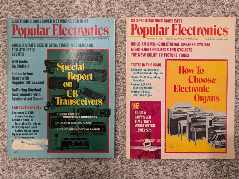 1975 Popular Electronics MITS Altair 8800 vintage computer- 2 Issues, Basic lang