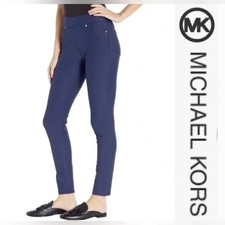 Michael Kors True Navy Stretch Pull-On Leggings Skinny Leg Pants Small