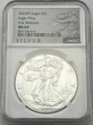 2025 (P) $1 American Silver Eagle w/ Eagle Privy Mark First Releases NGC MS69