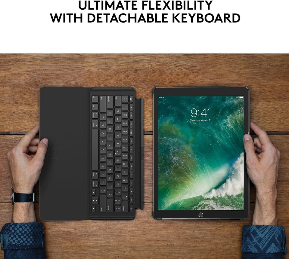 Logitech iPad Pro 10.5'', AIR Slim Combo w/ Detachable Backlit Wireless Keyboard - Image 2 of 4