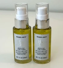 2 Pack Trader Joe's Hair Oil Smooths Frizz Protect From Heat 1 OZ