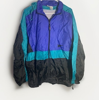 Vintage 90s Asics Windbreaker Jacket L/XL Large Xtra Large