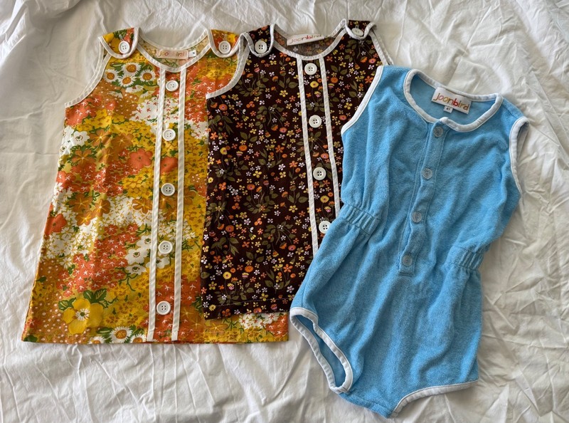 Joonbird lot girls dresses and romper size 4 vintage textiles