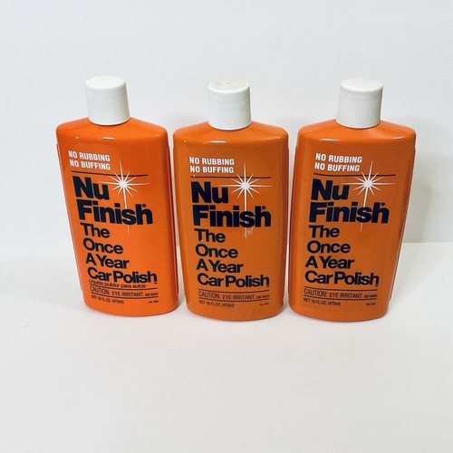 NU FINISH THE ONCE A YEAR CAR POLISH 16 FL OZ LOT OF 3