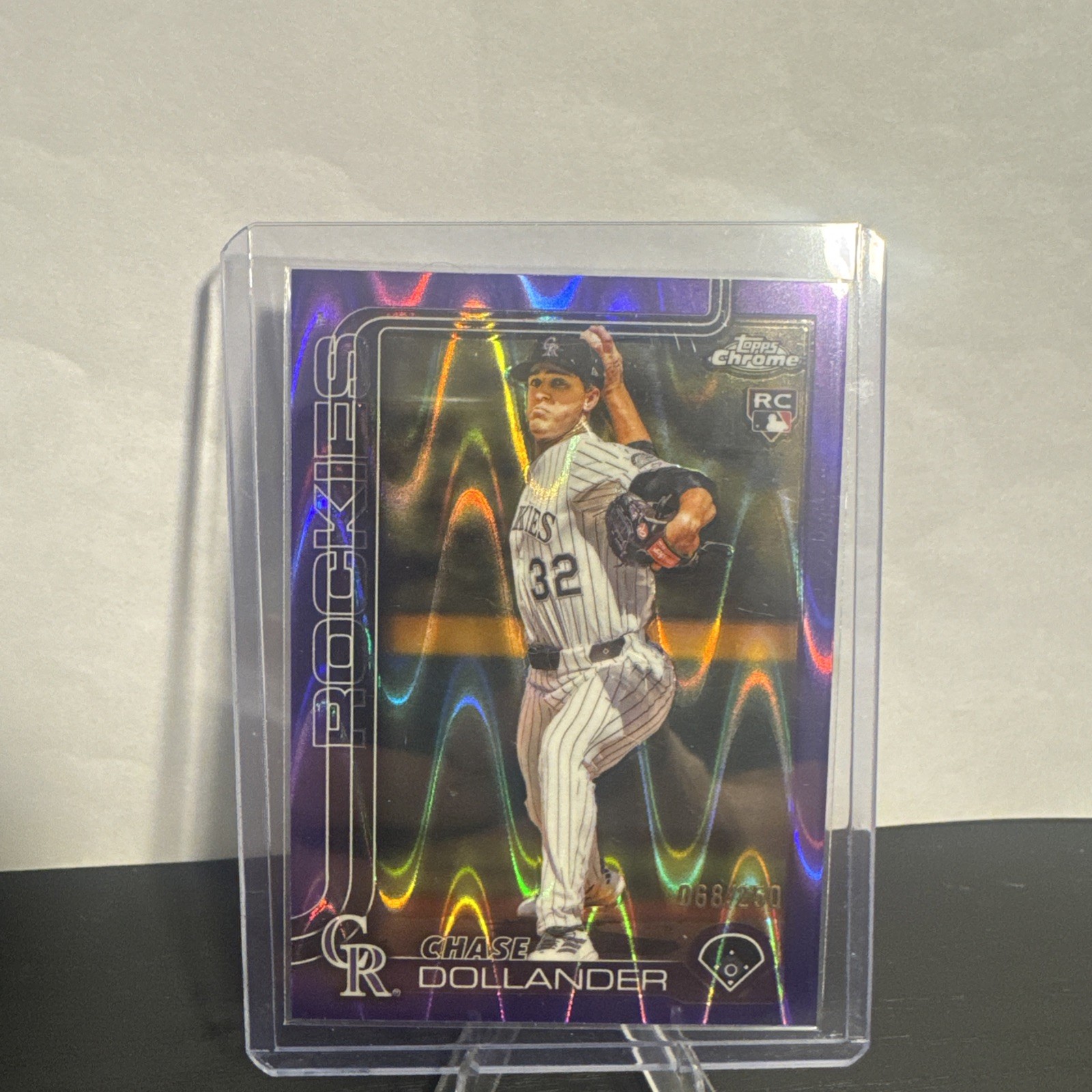2025 Topps Chrome Update- Chase Dollander (RC) /250 Purple RayWave Refractor