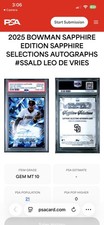Rare pop 20🔥PSA 10 25 Bowman Sapphire Selections Autograph Leo De Vries #SSA-LD