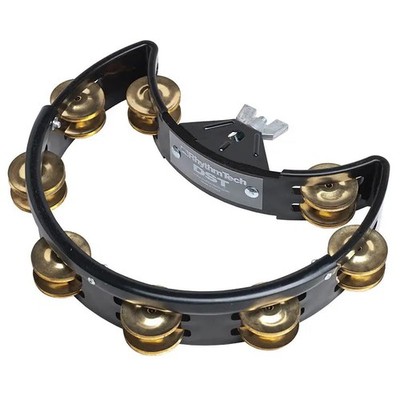 Rhythm Tech Drum Set Tambourine, Black w/Brass Jingles