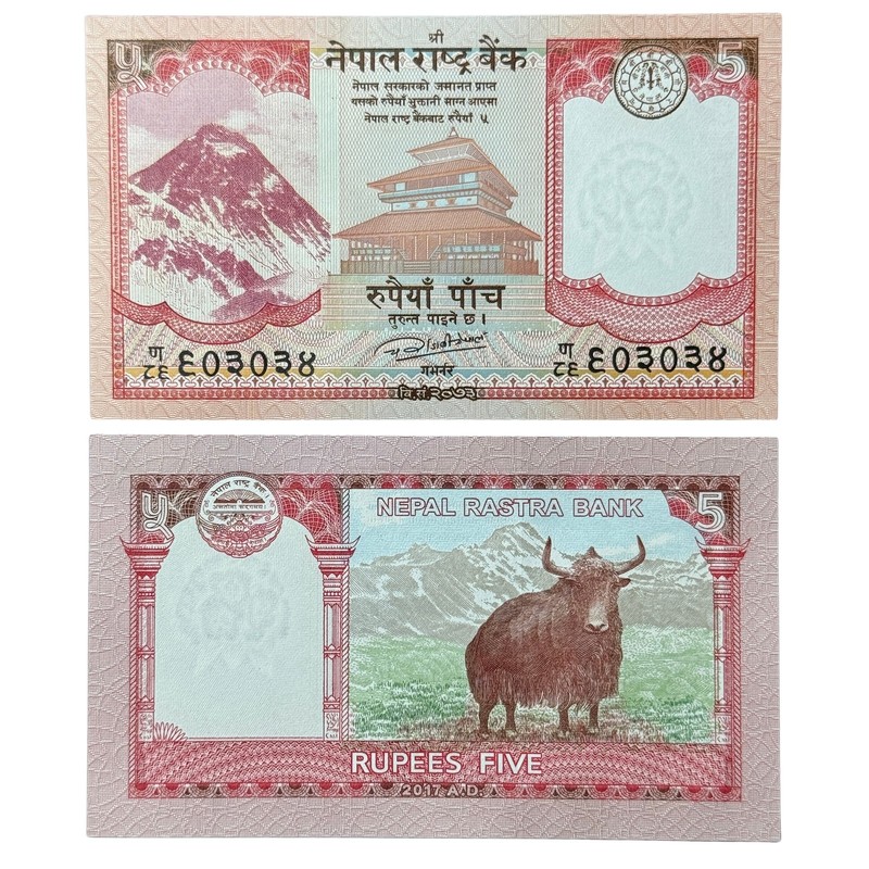 Nepal 5 Rupees Banknote, P-76, Uncirculated X 1 PC 🇳🇵 ✨ 💡