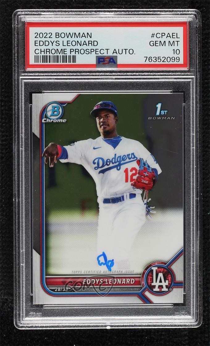 2022 Bowman Chrome Prospect Auto Eddys Leonard #CPA-EL PSA 10 GEM MT Auto k7p