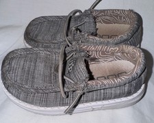 Hey Dude Wally Woven Toddlers Sz 10 Gray Casual Slip On Loafers Lightweight