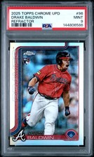 2025 TOPPS CHROME UPDATE REFRACTOR #96 DRAKE BALDWIN ROOKIE RC PSA 9