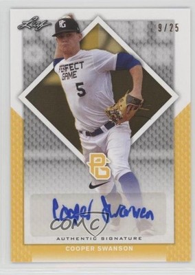 2016 Leaf Perfect Game National Showcase Yellow 9/25 Cooper Swanson Auto 0cz