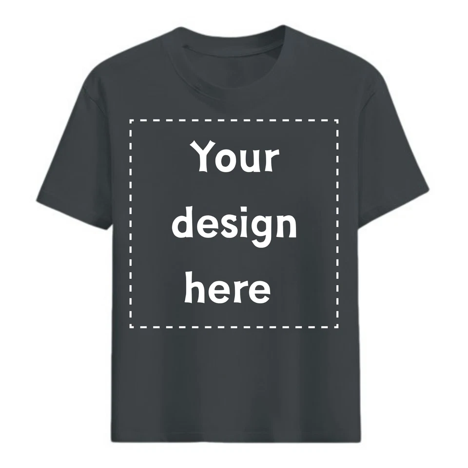 Custom T-Shirt Personalized Photo Text Logo Any Position Front Back Chest Unisex - Image 1 of 4